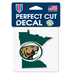 Wholesale-Bemidji State Beavers STATE SHAPE Perfect Cut Color Decal 4" x 4"