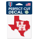 Wholesale-Houston Cougars STATE SHAPE Perfect Cut Color Decal 4" x 4"