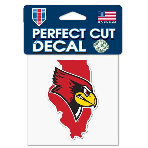 Wholesale-Illinois State Redbirds STATE SHAPE Perfect Cut Color Decal 4" x 4"