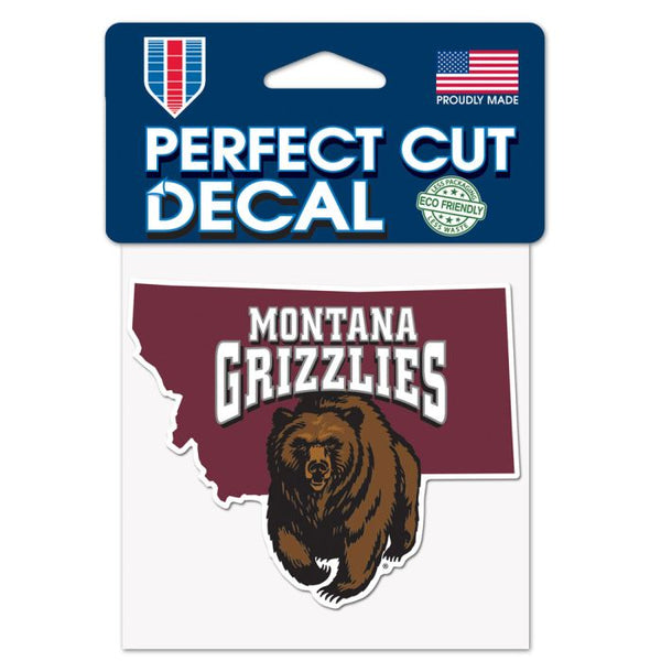 Wholesale-Montana Grizzlies STATE SHAPE Perfect Cut Color Decal 4" x 4"