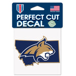 Wholesale-Montana State Bobcats STATE SHAPE Perfect Cut Color Decal 4" x 4"