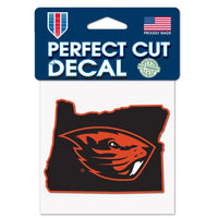 Wholesale-Oregon State Beavers STATE SHAPE Perfect Cut Color Decal 4" x 4"