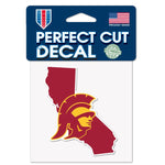 Wholesale-USC Trojans STATE SHAPE Perfect Cut Color Decal 4" x 4"