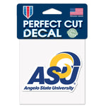 Wholesale-Angelo State Rams Perfect Cut Color Decal 4" x 4"