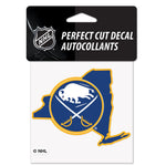 Buffalo Sabres state shaped Perfect Cut Color Decal 4" x 4"