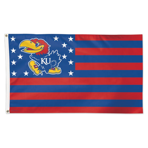 Kansas Jayhawks / Stars and Stripes NCAA Flag - Deluxe 3' X 5'