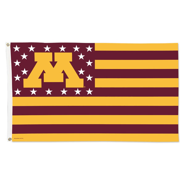 Minnesota Golden Gophers / Stars and Stripes NCAA Flag - Deluxe 3' X 5'