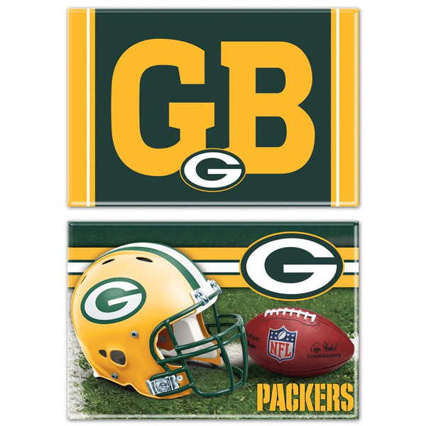 Green Bay Packers Rectangle Magnet, 2pack 2" x 3"