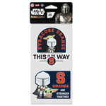 Wholesale-Syracuse Orange / Star Wars MANDALORIAN Perfect Cut Decal Set of two 4"x4"