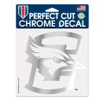 Wholesale-Creighton Bluejays Chrome Perfect Cut Decal 6" x 6"