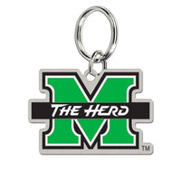 Marshall Thundering Herd Cloisonne Key Ring Carded