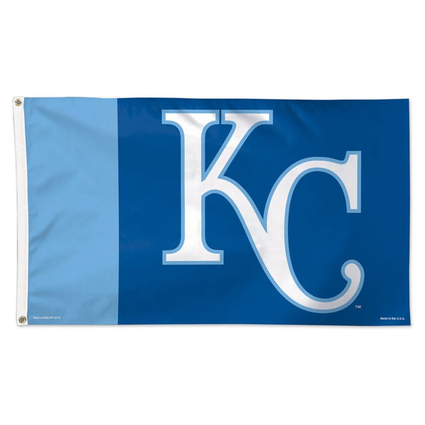 Kansas City Royals KC, V Stripes Flag - Deluxe 3' X 5'