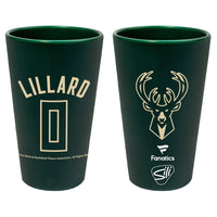 Milwaukee Bucks 16 oz Silicone Pint Glass Damian Lillard