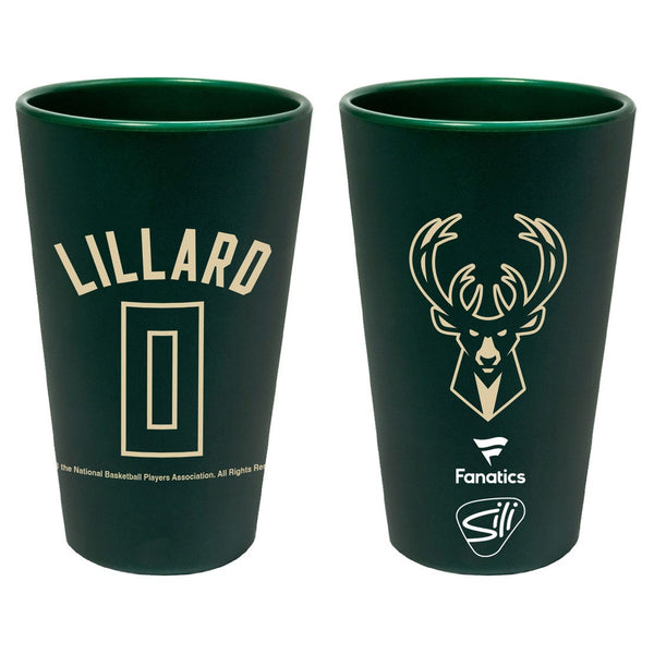 Milwaukee Bucks 16 oz Silicone Pint Glass Damian Lillard