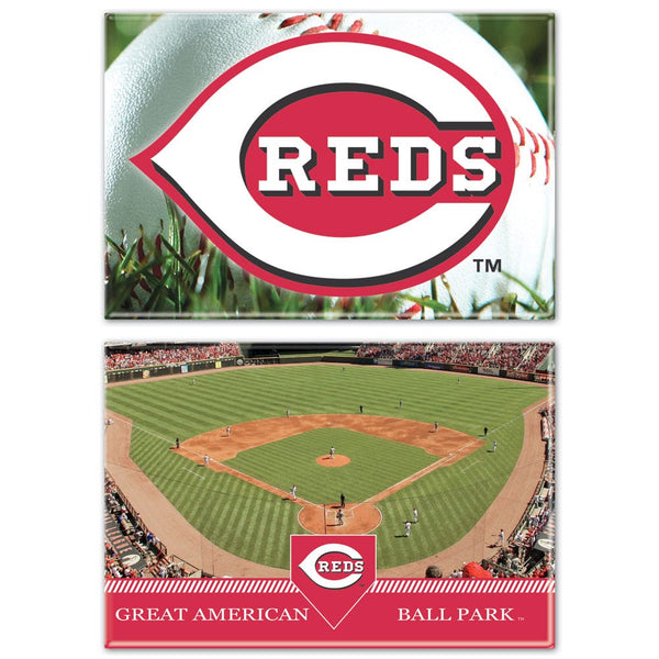 Cincinnati Reds Rectangle Magnet, 2pack 2" x 3"