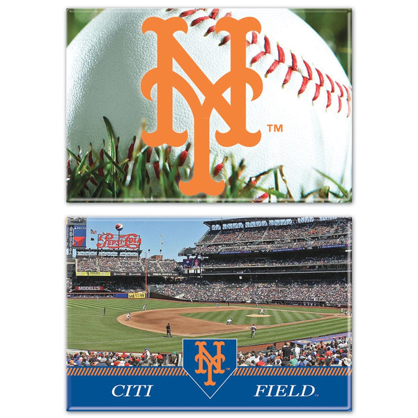 New York Mets Rectangle Magnet, 2pack 2" x 3"