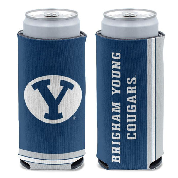 Wholesale-Brigham Young Cougars Primary Logo 12 oz Slim Can Cooler