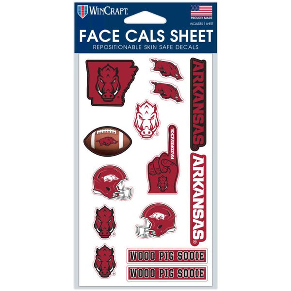 Wholesale-Arkansas Razorbacks Face Cals 4" x 7"