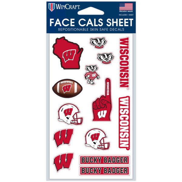 Wholesale-Wisconsin Badgers Face Cals 4" x 7"