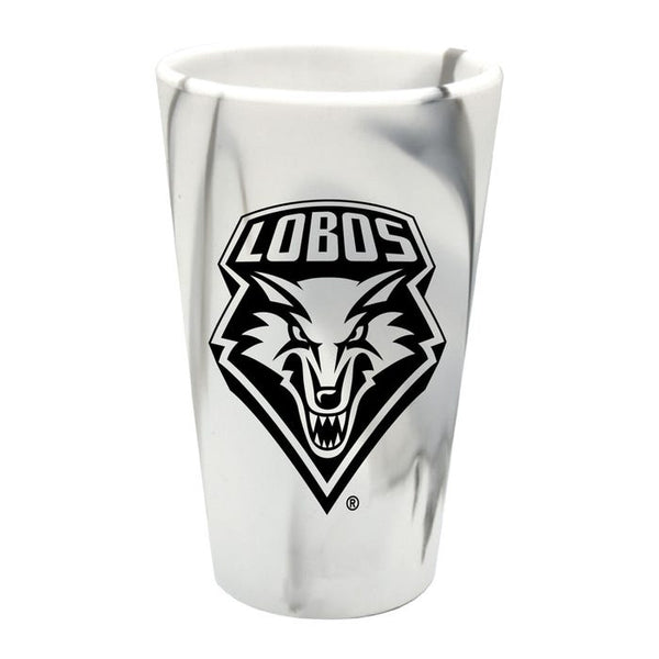 New Mexico Lobos Mountain Marble 16 oz Silicone Pint Glass
