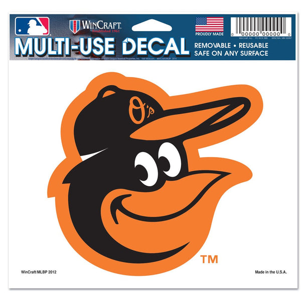 Baltimore Orioles Multi-Use Decal -Clear Bckrgd 5" x 6"