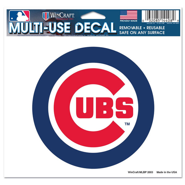 Chicago Cubs Multi-Use Decal -Clear Bckrgd 5" x 6"