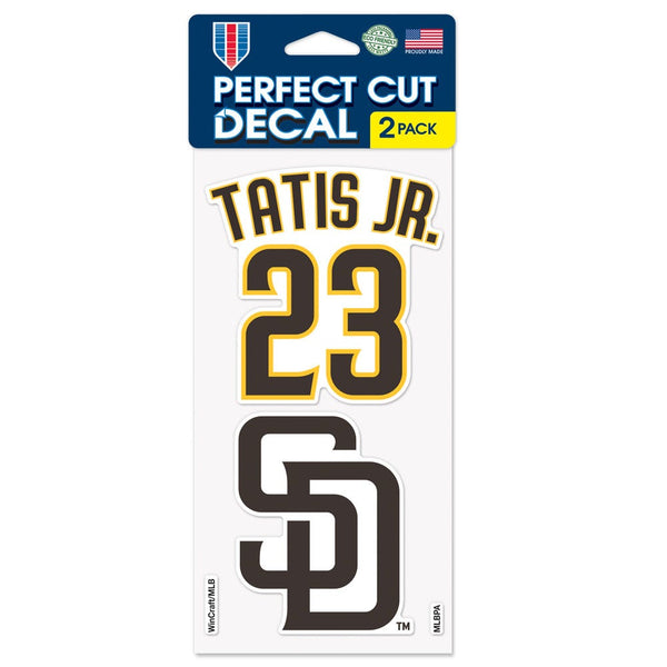 San Diego Padres PLAYERS CHOICE DIAMOND CLUB(R) Perfect Cut Decal Set of two 4"x4" Fernando Tatis Jr.