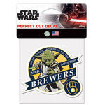 Milwaukee Brewers / Star Wars Yoda Perfect Cut Color Decal 4" x 4"