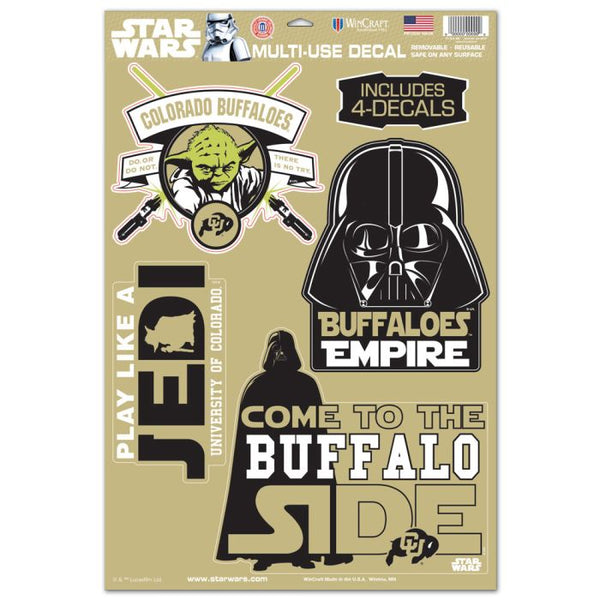 Wholesale-Colorado Buffaloes / Star Wars Darth Vader &amp; Yoda Multi-Use Decal 11" x 17"