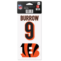 Cincinnati Bengals Perfect Cut Decal Set of two 4"x4" Joe Burrow