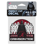 Alabama Crimson Tide / Star Wars Darth Vader Perfect Cut Color Decal 4" x 4"