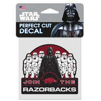 Arkansas Razorbacks / Star Wars Darth Vader Perfect Cut Color Decal 4" x 4"