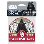 Oklahoma Sooners / Star Wars Darth Vader AND STORM TROOPERS Perfect Cut Color Decal 4" x 4"