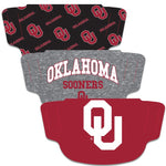 Wholesale-Oklahoma Sooners Fan Mask Face Cover 3 Pack