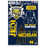 Wholesale-Michigan Wolverines / Star Wars Darth Vader &amp; Yoda Multi-Use Decal 11" x 17"