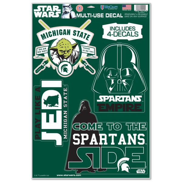 Wholesale-Michigan State Spartans / Star Wars Darth Vader &amp; Yoda Multi-Use Decal 11" x 17"