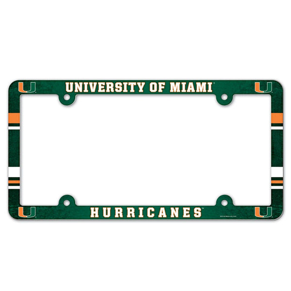 Miami Hurricanes Lic Plate Frame Full Color