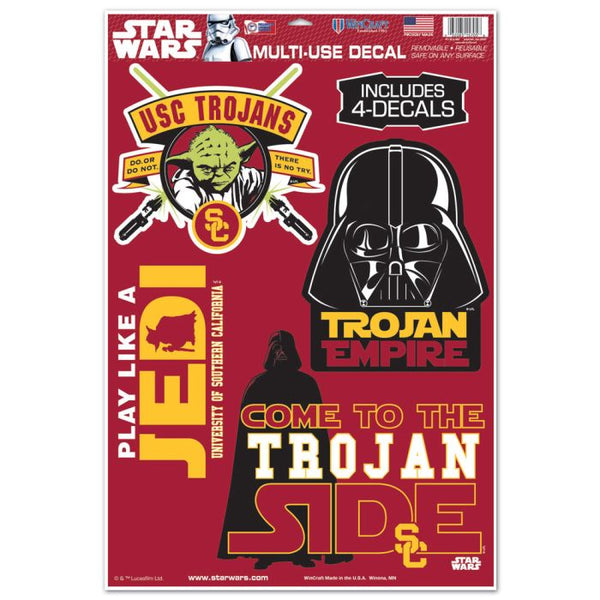 Wholesale-USC Trojans / Star Wars Darth Vader &amp; Yoda Multi-Use Decal 11" x 17"