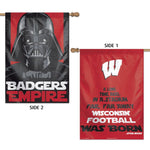 Wholesale-Wisconsin Badgers / Star Wars Darth Vader Vertical Flag 2 Sided 28" x 40"