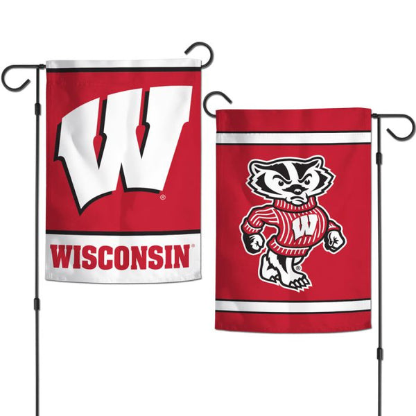 Wholesale-Wisconsin Badgers Garden Flags 2 sided 12.5" x 18"