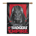 Wholesale-Wisconsin Badgers / Star Wars DARTH VADER Vertical Flag 28" x 40"