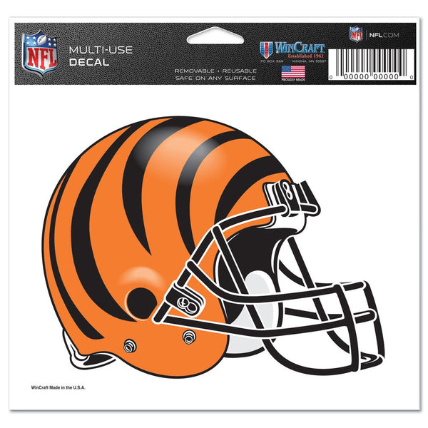 Cincinnati Bengals Multi-Use Decal -Clear Bckrgd 5" x 6"