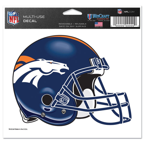 Denver Broncos Multi-Use Decal -Clear Bckrgd 5" x 6"