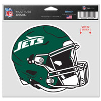 New York Jets Multi-Use Decal -Clear Bckrgd 5" x 6"