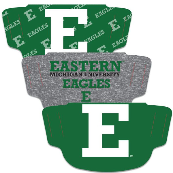 Wholesale-Eastern Michigan Eagles Fan Mask Face Cover 3 Pack
