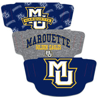 Wholesale-Marquette Golden Eagles Fan Mask Face Cover 3 Pack