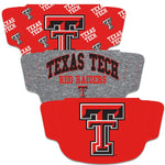 Wholesale-Texas Tech Red Raiders Fan Mask Face Cover 3 Pack