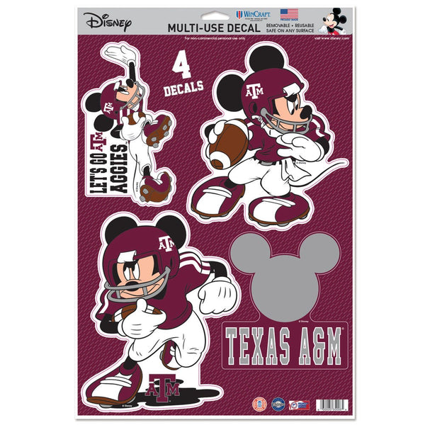 Texas A&M Aggies / Disney mickey mouse football Multi-Use Decal 11" x 17"