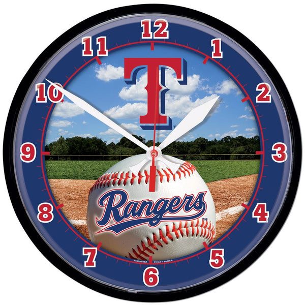 Texas Rangers Round Wall Clock 12.75"