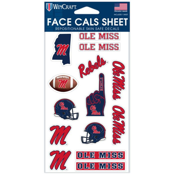 Wholesale-Ole Miss Rebels Face Cals 4" x 7"